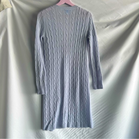 White + Warren Cashmere Longline Lightest Blue Cardigan Duster Sweater Sz Small - Picture 8 of 9